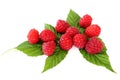 Fresh red raspberry fruits isolated on a white background Royalty Free Stock Photo