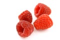 Fresh red raspberry fruits isolated on a white background Royalty Free Stock Photo