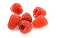 Fresh red raspberry fruits isolated on a white background Royalty Free Stock Photo