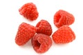 Fresh red raspberry fruits isolated on a white background Royalty Free Stock Photo