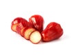 Fresh red rose apple Cut half Royalty Free Stock Photo