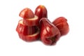 Fresh red rose apple Cut half Royalty Free Stock Photo