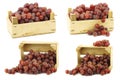 Fresh red seedless grapes on the vine in a wooden crate Royalty Free Stock Photo