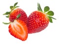 Fresh red strawberrys on white background