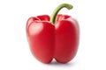 Fresh, red, sweet bell pepper isolated on white background. Clipping path Royalty Free Stock Photo