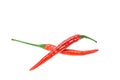 Fresh red thai hot chili isolated on white Royalty Free Stock Photo