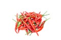 Fresh red thai hot chili isolated on white Royalty Free Stock Photo