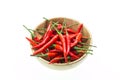 Fresh red thai hot chili isolated on white Royalty Free Stock Photo