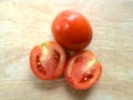 Fresh red tomato with cut