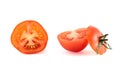 Fresh red tomato cut into pieces, isolated Royalty Free Stock Photo