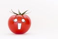 Fresh red tomato with scared face