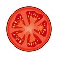Fresh red tomato slice isolated on white background Royalty Free Stock Photo