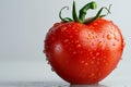 Fresh Red Tomato With Water Droplets on Grey Background Royalty Free Stock Photo