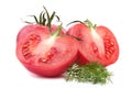 Fresh red tomatoes isolated on a white background. Organic vegetables for healthy salads. Royalty Free Stock Photo