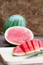 Fresh red watermelon ready to eat