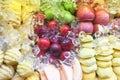 Fresh and refreshing sliced fruits variety neatly arranged