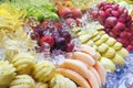 Fresh and refreshing sliced fruits variety neatly arranged