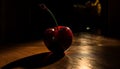 Fresh, ripe apple on a wooden table, symbolizing love and health generated by AI Royalty Free Stock Photo