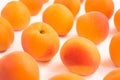 Fresh Ripe Apricots - Close Up - White Background Royalty Free Stock Photo