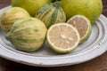 Fresh ripe bergamot citrus fruit and pink tiger lemons Royalty Free Stock Photo