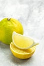 Fresh ripe bergamot orange fruits, fragrant citrus used in earl grey tea, medicine and spa treatments, close up Royalty Free Stock Photo