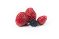 Fresh ripe berry in closeup on isolated white background. Berries