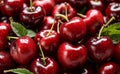 fresh ripe cherries background made with Generative AI Royalty Free Stock Photo