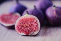 Fresh ripe figs fruits common fig or Caprifig / Ficus carica on wooden background