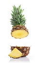 Fresh ripe flying cut juicy pineapple for healthy nutrition