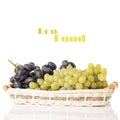 Fresh ripe Grapes in Wicker basket Royalty Free Stock Photo