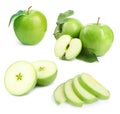 Fresh ripe green apple on white Royalty Free Stock Photo