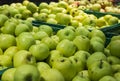 Fresh ripe green delicious apples from market