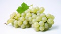fresh, ripe green grapes, also known as muscat grapes. On an impartial white background, isolated. Royalty Free Stock Photo