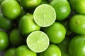 Fresh ripe green limes Royalty Free Stock Photo