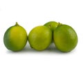 Fresh ripe green limes isolated on white background Royalty Free Stock Photo