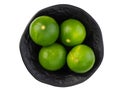 Fresh ripe green limes on white background. clipping path Royalty Free Stock Photo