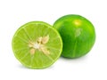 Fresh ripe green limes on white background. clipping path Royalty Free Stock Photo