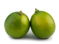 Fresh ripe green limes on white background Royalty Free Stock Photo