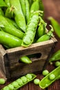 Fresh ripe green peas Royalty Free Stock Photo