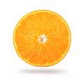 Fresh ripe half orange isolated on white