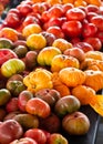 Fresh, Ripe Heirloom Tomatoes at a Local Market