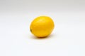 Fresh, ripe, isolated, juicy single lemon on a white background. Studio macro shoot