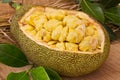 Fresh ripe jackfruit. Fresh sweet jackfruit segment ready for eat. Royalty Free Stock Photo