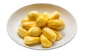 Fresh ripe Jackfruit ready to eat in white plate with isolated o Royalty Free Stock Photo