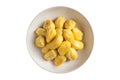 Fresh ripe Jackfruit ready to eat in white plate with isolated o Royalty Free Stock Photo