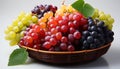 Fresh, ripe, juicy grapes in a colorful, healthy fruit bowl generated by AI Royalty Free Stock Photo