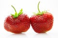 Fresh, ripe, juicy and mouth-watering strawberries with green leaves Royalty Free Stock Photo