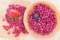 Fresh ripe juicy red pomegranate seeds