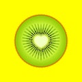 Fresh ripe kiwi fruit cut open and with core shaped like heart symbol Royalty Free Stock Photo