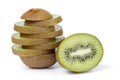 Fresh ripe kiwi fruit slices in stack Royalty Free Stock Photo